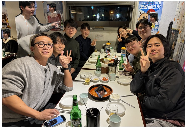 Group dinner photo for the 2023 year-end gathering